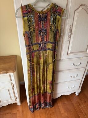 Bohemian Olive Green Floral Maxi Dress